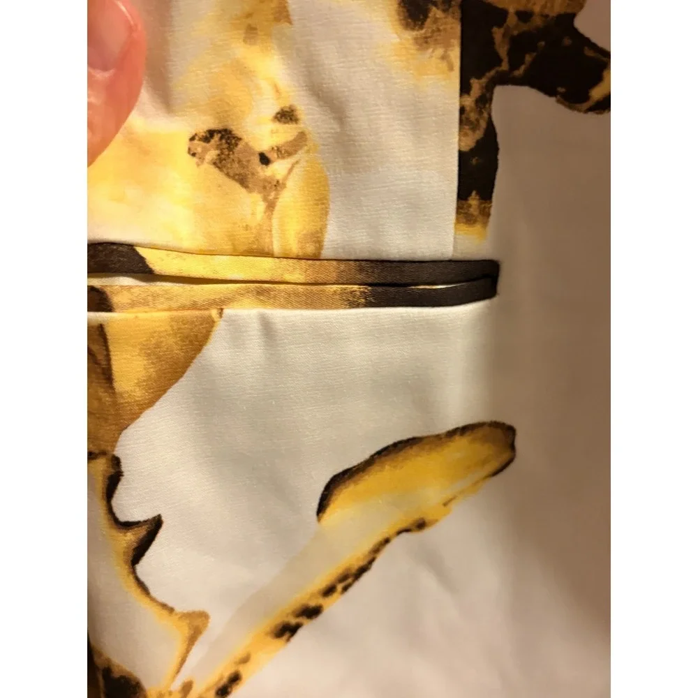 J Ferrar - Slim Fit, Ultra Comfort, Yellow Floral  Jacket Design 42 LNG